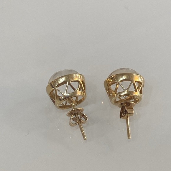 14KT Gold RL signed earrings - Picture 7 of 9